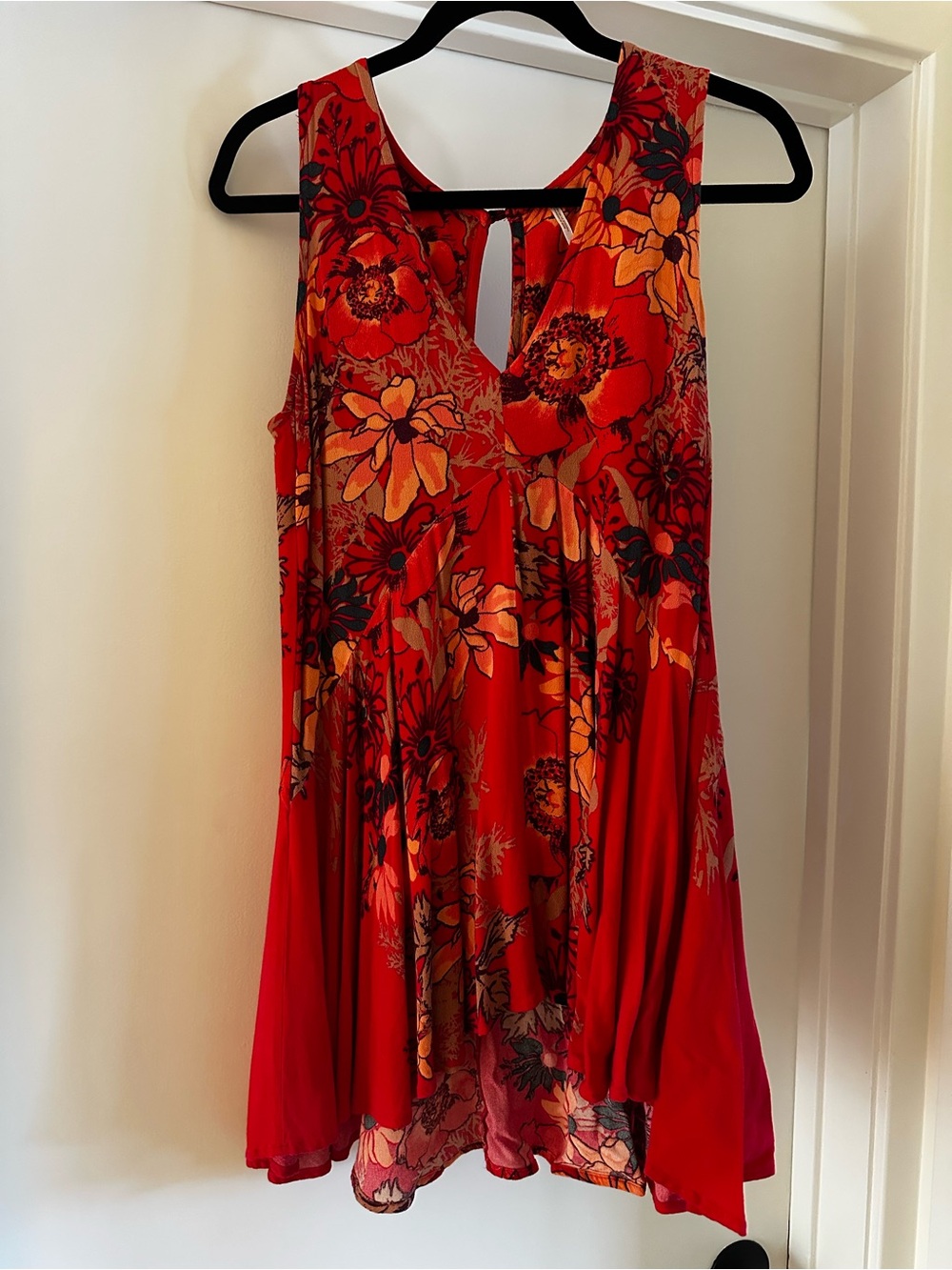 XS Free Peiple Red Floral Sleeveless Dress